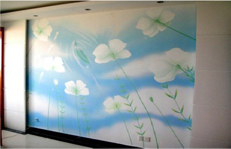 沙洋画墙绘怎么画好白云的蓬松感？