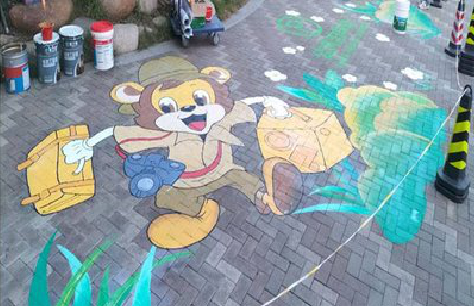 沙洋夏季画地面彩绘会遇到的问题