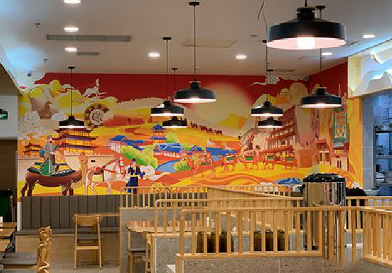 沙洋商业空间彩绘介绍。