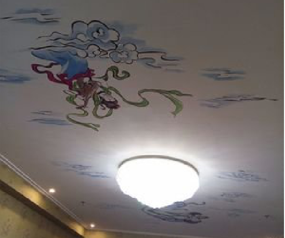 沙洋如何快速绘制天花板上的手绘墙？