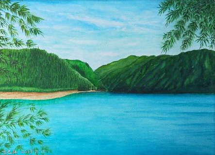 沙洋在墙绘中，如何绘画绿水青山？