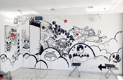 沙洋手绘墙并非传统涂鸦。